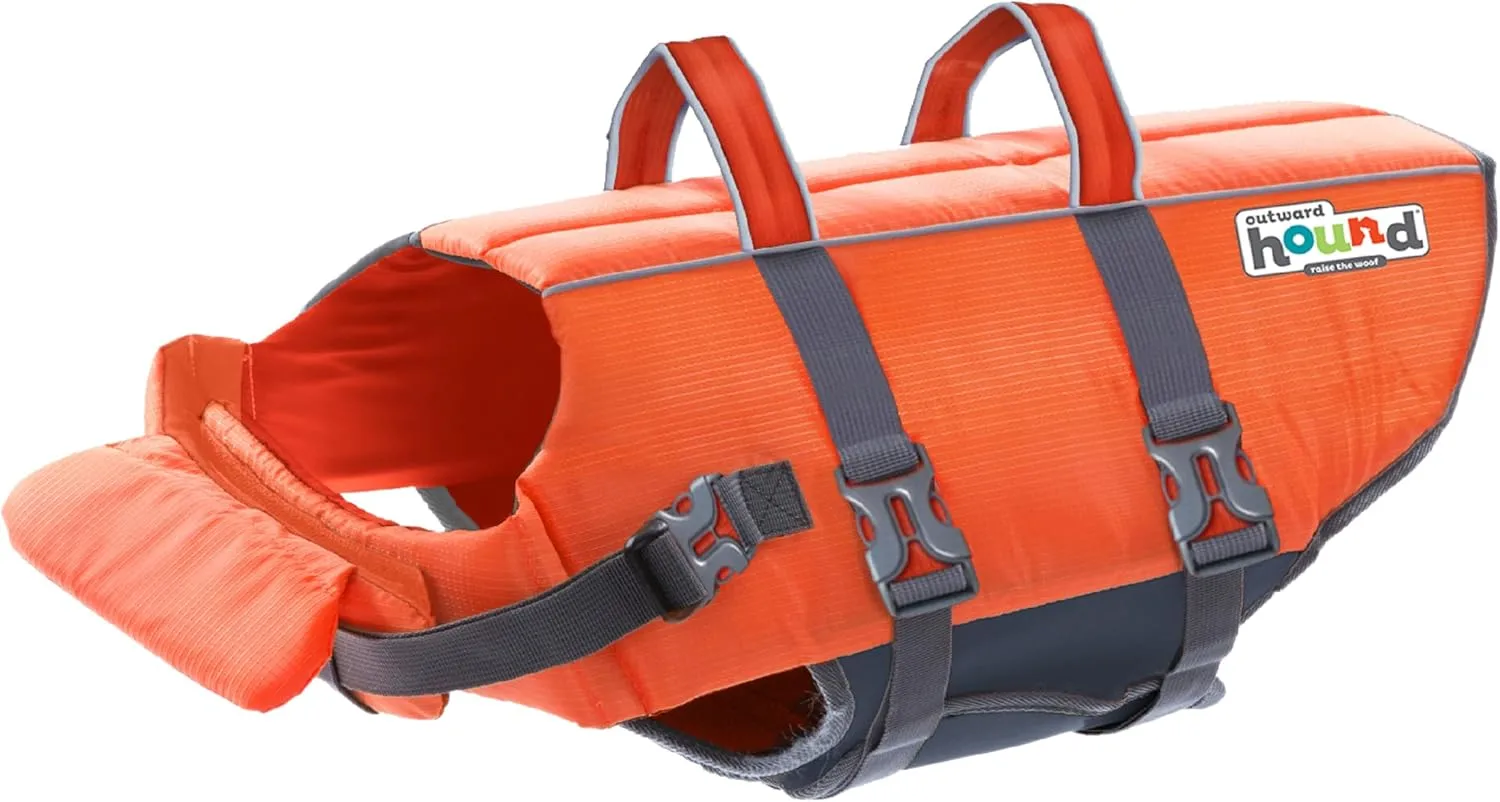 71V0JrYEmGL._AC_SL1500_ Outward Hound Granby Splash Dog Life Jacket, High-Buoyancy Dog Life Vest for Swimming, Boating, and Water Safety, Large, Orange - Image 1