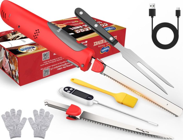 Cordless Electric Knife Set with Storage Case – Serrated Blades & Safety Lock - Image 1