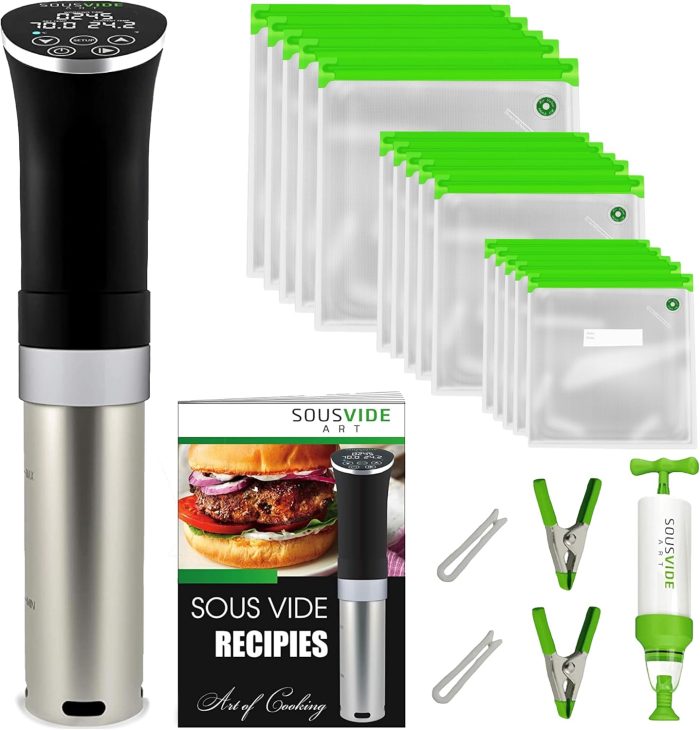 SOUSVIDE ART Sous Vide Cooker Kit – 1000W Immersion Circulator with Bags & Pump - Image 1