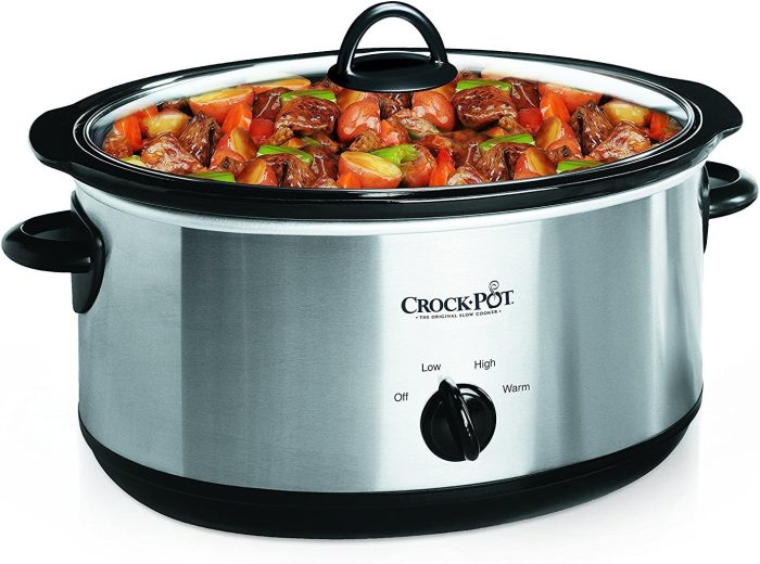 Crock-Pot 7 Quart Oval Manual Slow Cooker, Stainless Steel – Large Capacity - Image 1