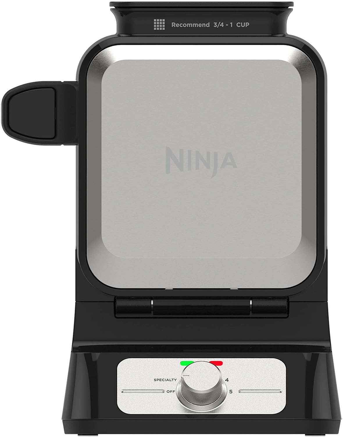 71DfP9MxqNL._AC_SL1500_ Ninja NeverStick PRO Belgian Waffle Maker – Vertical Design, 5 Shade Settings,Black & Silver - Image 1