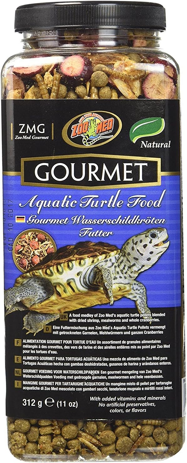 81HoFGFvXGL._AC_SL1500_ Zoo Med Gourmet Aquatic Turtle Food 11 oz. - Image 1
