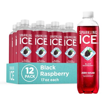 Sparkling Ice Black Raspberry, Zero Sugar Sparkling Water, 17 fl oz (12-Pack)