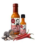 “Turn up the heat with Captain Demo’s Truffle Hot Sauce — gourmet flavor, sampler set, and a bonus mini bottle for on-the-go spice!”